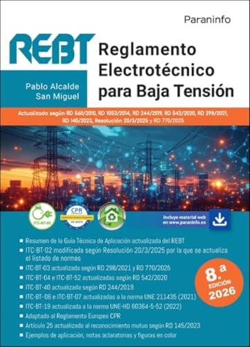 Reglamento Electrotécnico para Baja Tensión. REBT 8.ª edición 2026 (Electricidad y Electrónica)