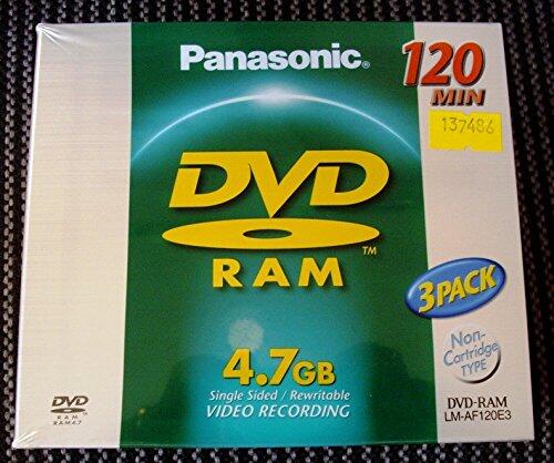 Panasonic DVD-RAM LMAF120E de 4,7 GB, 4,7 GB, paquete de 3