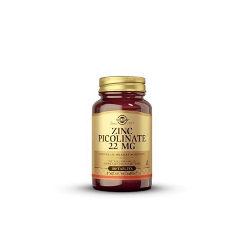Solgar | Zinc Picolinate | Suplemento Alimenticio que Mejora la Función Inmunológica | Con Zinc | Para Hombre y Mujer | 100 Cápsulas