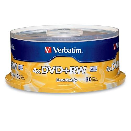 Discos DVD+RW, 4,7 GB, 4X, husillo, 30 Unidades