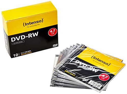 Intenso DVD-RW - Funda Delgada de 4,7 GB de Velocidad regrabable, Paquete de 10