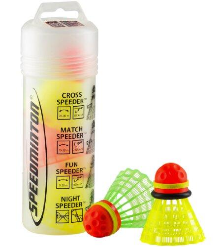 Speeder® Tube Mix (Bote de 5 gallitos de Diferentes Tipos para la Práctica del Crossminton/Speed Bádminton)