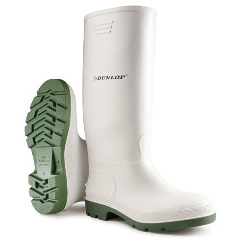 DUNLOP Pricemastor – Botas de agua unisex de PVC y caucho – Impermeables con puntera blanda, resistentes a productos químicos, altas y cómodas – Negras – Tallas 38
