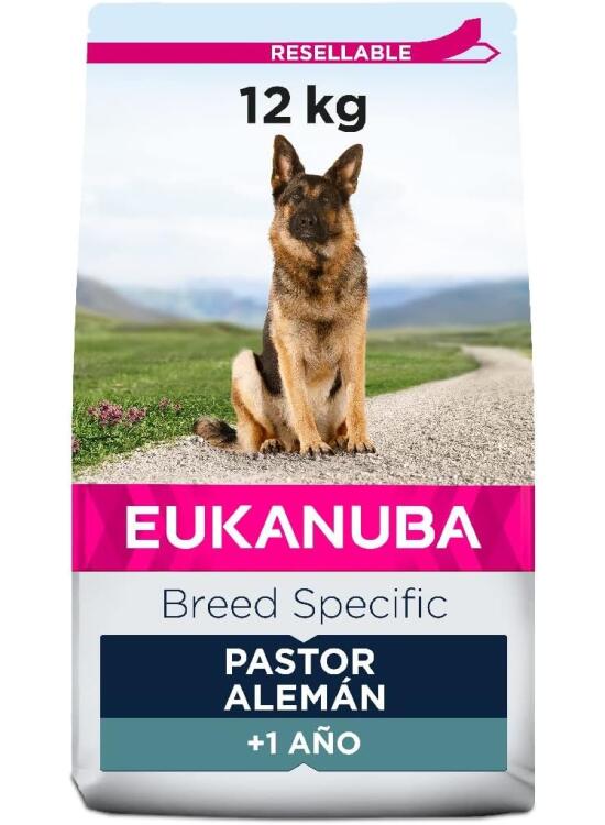 EUKANUBA Breed Specific Alimento seco para perros pastor alemán adultos, alimento para perros óptimamente adaptado a la raza 12 kg