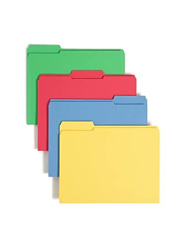 Smead Carpeta de archivos, pestaña reforzada de corte de 1/3, tamaño carta, colores surtidos, 12 por paquete (11641)