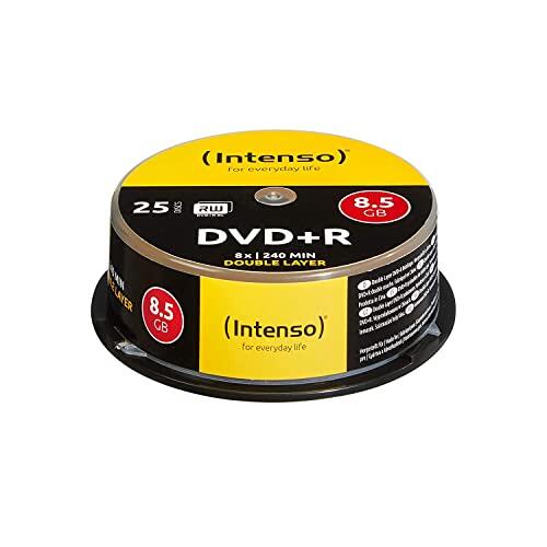 Intenso - DVD+r 8.5gb 8X Double Layer 25er cakebox - DVD+RW vírgenes (8,5 GB, DVD+r, 240 min, Caja para Pastel, 8X)