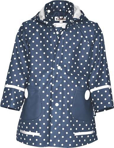 Playshoes - Abrigo impermeable con lunares de manga larga para niña, Azul, 10 años (140-146 cm)