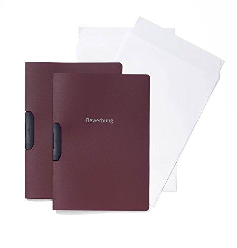 Durable 999107391 Juego de aplicaciones Duraswing Job, 2 carpetas de aplicaciones con 2 bolsas de correo, rojo oscuro