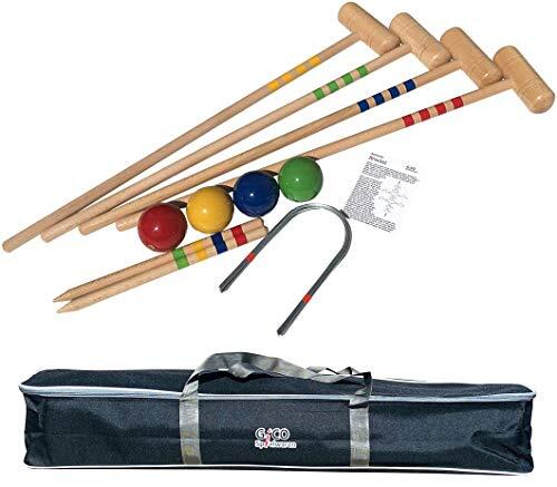 GICO Juego de Croquet Divertido Juego para el Aire Libre o el jardín para niños y Adultos, con componentes de Calidad Fabricados en Madera Maciza. 3224