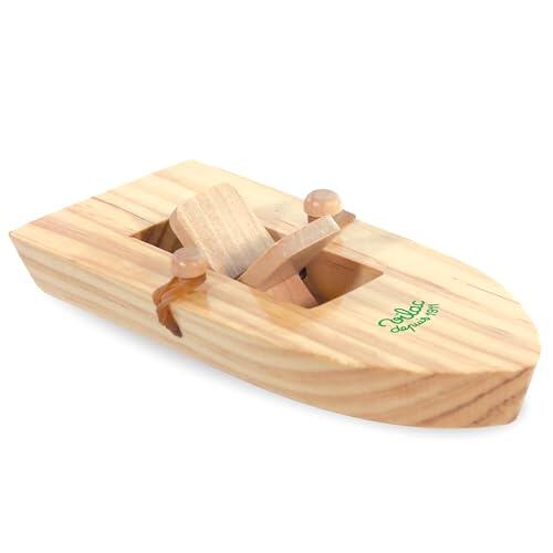 Navegación tradicional: El encanto de los juguetes de madera impulsados por goma elástica