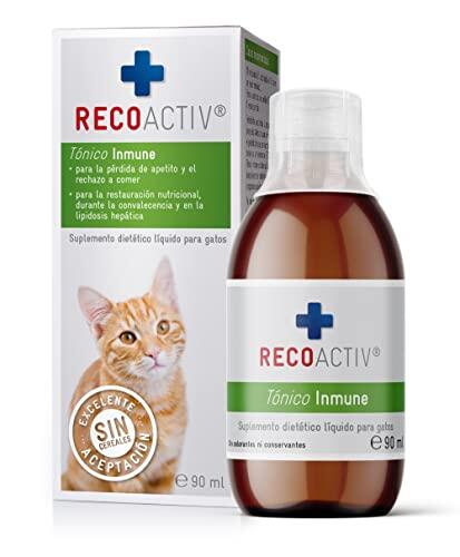 RECOACTIV Tónico Inmune para Gatos, 1 x 90 ml, suplemento dietético para el Refuerzo inmunológico y la prevención de los síntomas de deficiencia, un eficaz Estimulante dietético del apetito