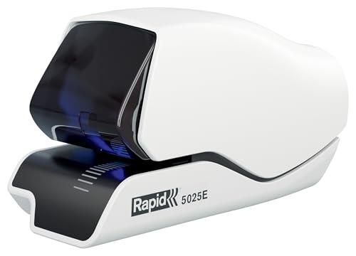 RAPID 25095200 - Grapadora eléctrica con tecnología Flat-Clinch modelo 5025E color blanco
