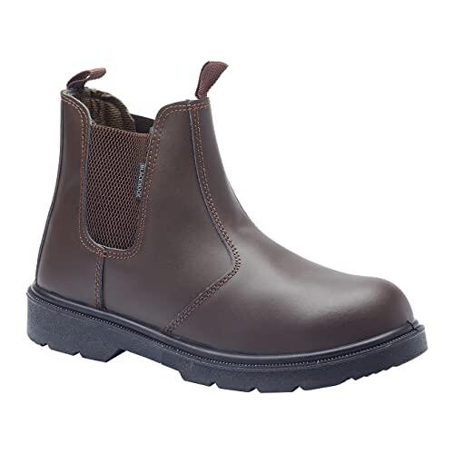 Blackrock Botas de seguridad, puntera de acero, botas Chelsea, para hombre, mujer y niña, calzado de seguridad, jardinería, marrón, equitación, patio, calzado sin cordones, ligero