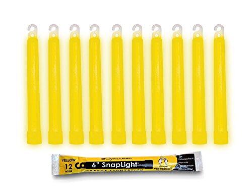 Cyalume Snaplight Grado Industrial Luces químicas, Amarillo, 6 "de Largo, 12 Horas Duración (Paquete de 10)