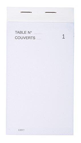 Exacompta 96201E Paquet de 10 Blocs Maitre d'Hôtel format vertical comprenant 50 feuilles dupli 15 x 8 cm