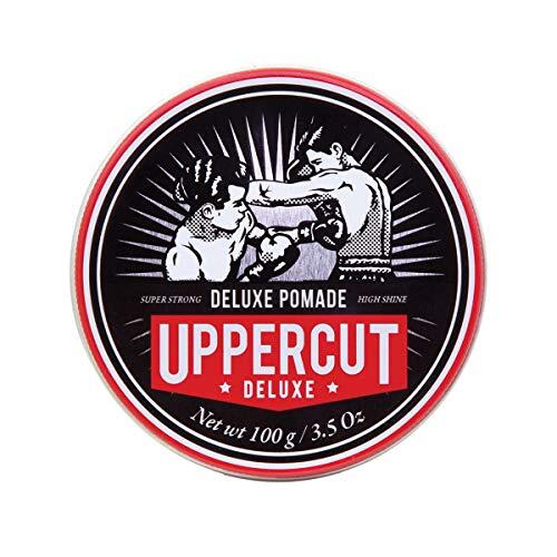 Uppercut Deluxe, Pomada Deluxe, Pomada Profesional a Base de Agua para Crear Looks Clásicos y Atemporales, Fijación Fuerte y Brillo Elevado, Producto para el Cabello de Hombre 100g