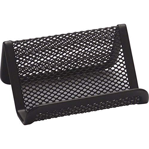 Q-Connect KF04728 Portatarjeta Metálico Negro 11X7,5X5 Cm