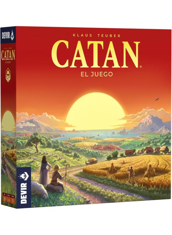 Devir - Catan | Juego de Mesa de Estrategia y Comercio, 3-4 jugadores, Juego Clásico Familiar y con Amigos, Recursos y Negociación para Familia y Amigos, Nueva Portada 2025 (BGCATAN)