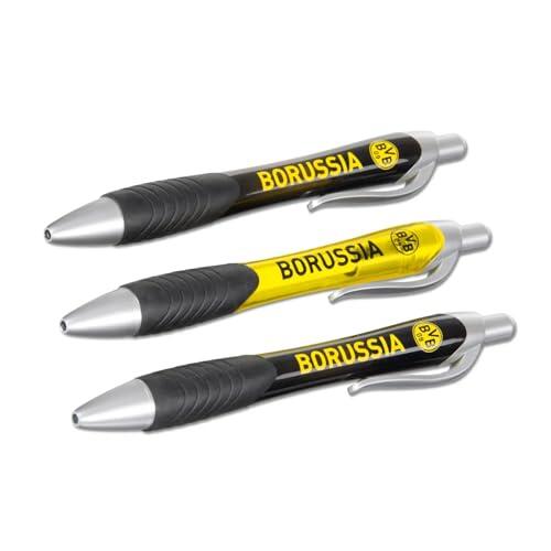 Borussia Dortmund Bolígrafo, Hombre, Negro/Amarillo, set de 3