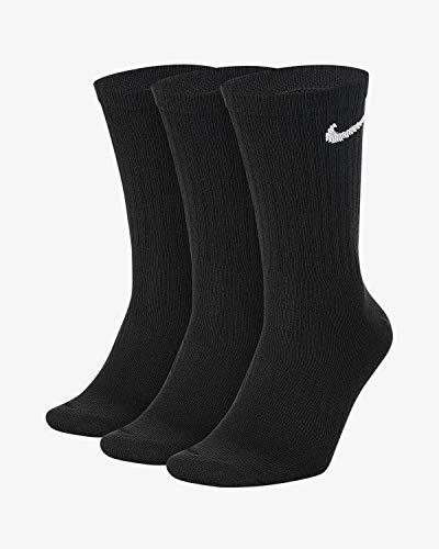 Nike 3PPK Value Cotton Crew - Calcetines unisex, color negro/ blanco, talla M/ 38-42