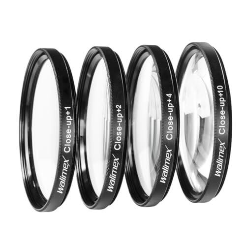 Walimex - Juego de lentes para primeros planos especial para macrofotografía (62 mm, +1/+2/+4/+10 dioptrías)