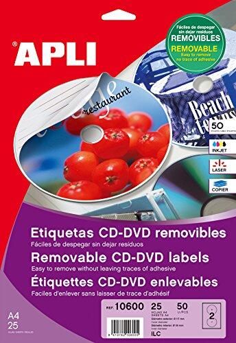 Apli Paper 10600 Etiquetas CD Removibles 25H.