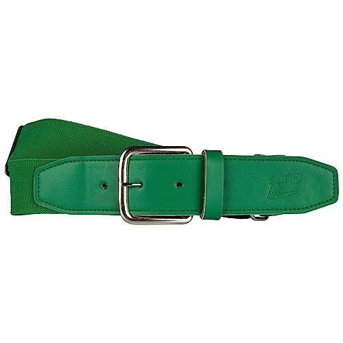 Champro elástica cinturón de béisbol con 1,5 Pulgadas sintético Tab, Hombre, A062-K, Verde y Negro, 28-52-Inch