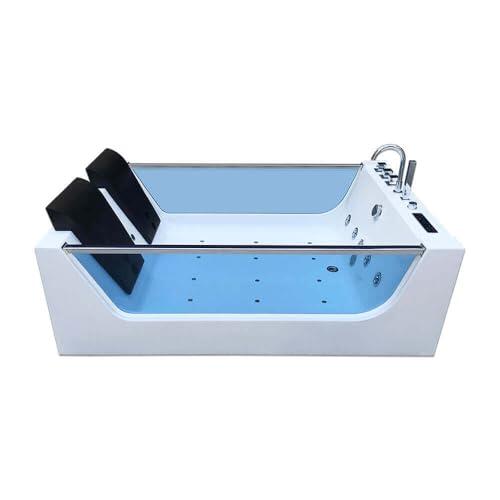 Home Deluxe - Bañera de hidromasaje - ATLANTIC XL - Dimensiones: 180 x 120 x 60 cm - incl. calefacción, función de masaje y accesorios completos I Bañera para 2 personas, piscina cubierta