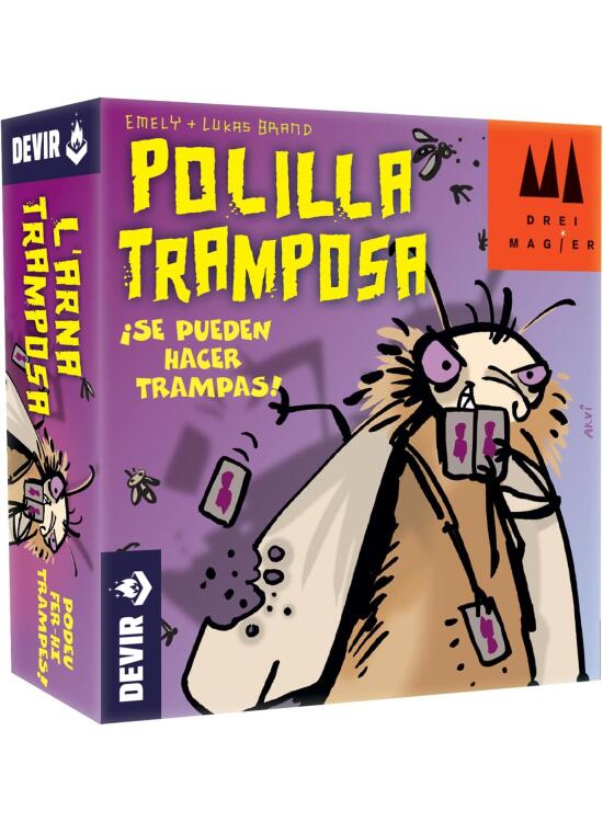 Devir - Polilla Tramposa Original, Juego de Cartas, Juego de mesa para Niños, Party Game, Juego Rápido para Todas las Edades y Fiestas (BGPOLI)