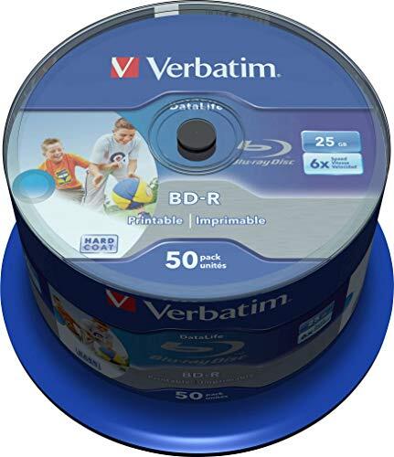 Verbatim 43812 - Discos de Blu-ray printables e imprimibles, (25GB), 50 unidades