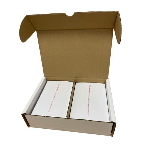 Mailcoms Etiquetas blancas universales de doble hoja – Adhesivo súper fuerte – Compatible con máquina de franqueo – Paquete de 200, 500, 1000 (1000)