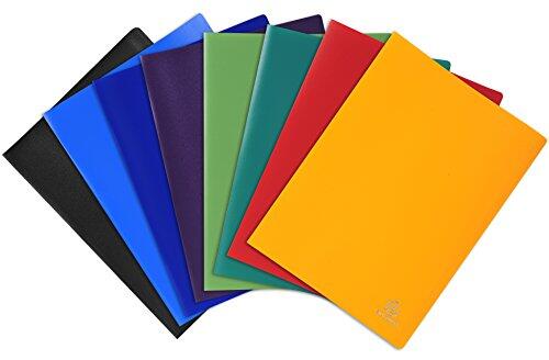 Exacompta 85100E - Lote de 8 carpetas de 100 fundas PVC, A4, multicolor [colores surtidos]
