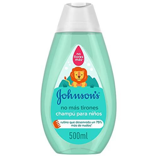 Johnson's Baby Champú Desenredante para Niños No Más Tirones, 500 ml | Para Cabello Largo o Rizado, Deshace Nudos y Enredos, Fórmula No Llores Más, Hipoalergénico, pH Equilibrado, Sin Sulfatos