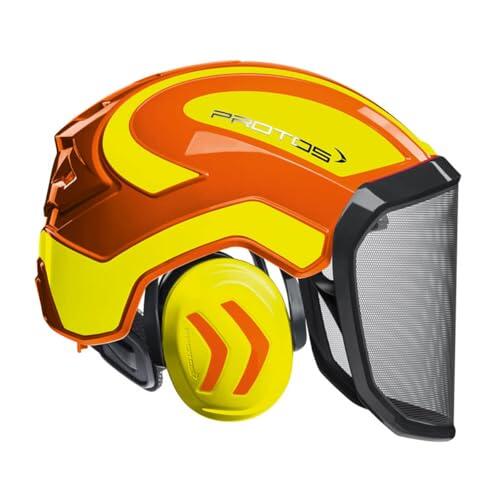 Análisis técnico del casco de seguridad integral Protos Forest en color naranja