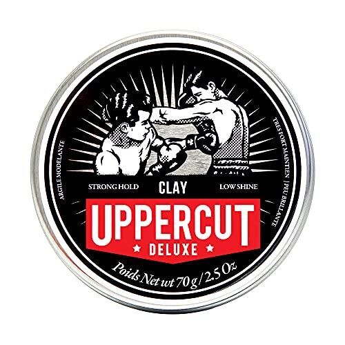 Uppercut Deluxe Clay, Producto Profesional a Base de Agua para un Acabado de Aspecto Natural, Fijación Fuerte y Brillo Bajo, Producto para el Cabello de Hombre 70g