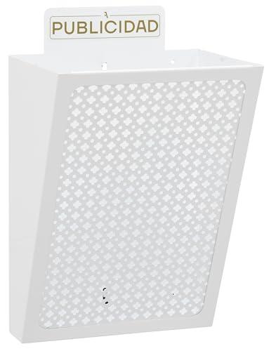 Arregui E2304 Cesta de Publicidad de Acero | 7,5 L | 30,5 x 22 x 19 cm | Blanco