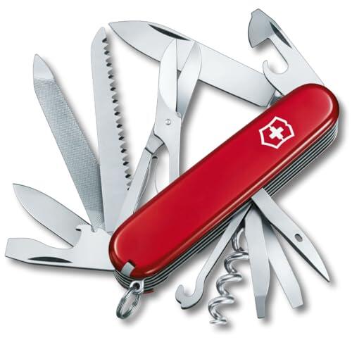 Victorinox Ranger, Navaja suiza con 21 funciones, incluyendo sierra para metal, cincel de madera y tijeras, de color rojo
