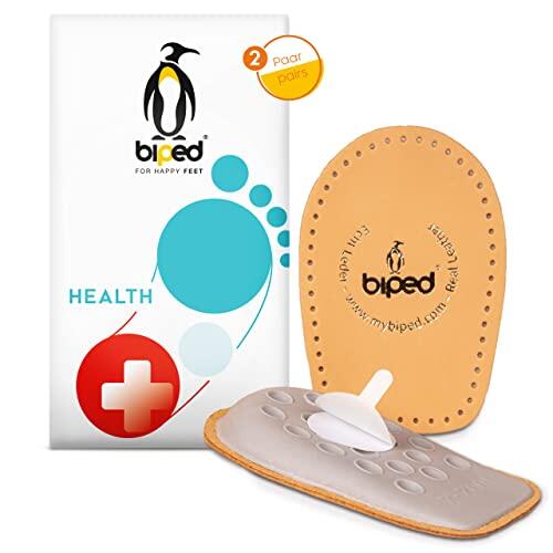 biped HEALTH 2 pares - talonera de cuero de curtido vegetal - elevador de talón para todos los zapatos - talonera agradablemente suave con espuma de látex - autoadhesivo z2040(35-37)
