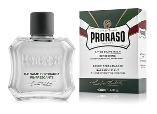 Proraso After Shave Bálsamo, 100 ml, bálsamo barba con aceite de eucalipto y mentol, tónico facial refrescante y tonificante sin alcohol, verde