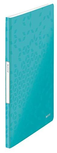 Leitz 46310051 - Carpeta de fundas WOW PP 20 fundas DIN A4 color turquesa metalizado