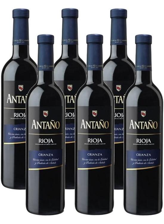 Antaño Crianza - Vino Tinto D.O Rioja - Pack de 6 Botellas x 750 ml