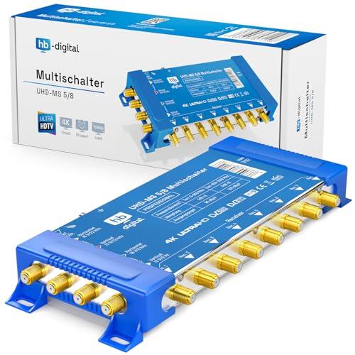 Guía técnica del conmutador HB-DIGITAL Multiswitch 5/8: Distribución de señal satelital para múltiples receptores