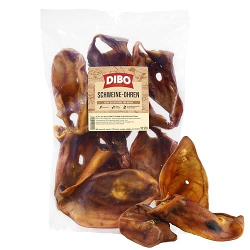 DIBO Orejas de Cerdo, 10 Unidades en Bolsa, el pequeño Aperitivo Natural o golosina para morder, Comida para Perros, artículo masticable de Calidad sin Productos químicos