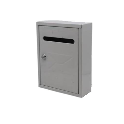 WEIDA Buzón Exterior de Acero INOX Individual | 20x26x7,5 cm | Buzones de Correos Exterior Resistentes, Compactos, Antilluvia | Buzón de Correos Seguro, Cerradura Lateral con Llave (Gris Metalizado)