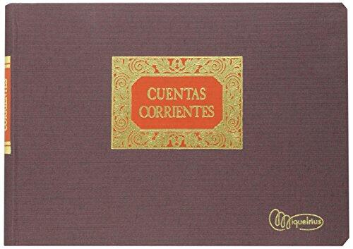Miquelrius - Libro de Contabilidad, Clase R, 4º Apaisado 220 x 151 mm, Rayado Cuentas Corrientes (M.D.H.S), 100 Hojas de 90 g/m², Forrado en Tela, Lomo Engomado