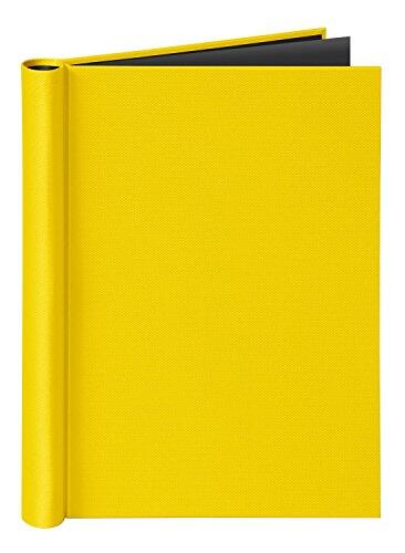 VELOFLEX 4944310 - Carpeta con clips DIN A4 Velocolor, con estructura de lino, capacidad máx. 150 hojas, amarillo, 1 unidad