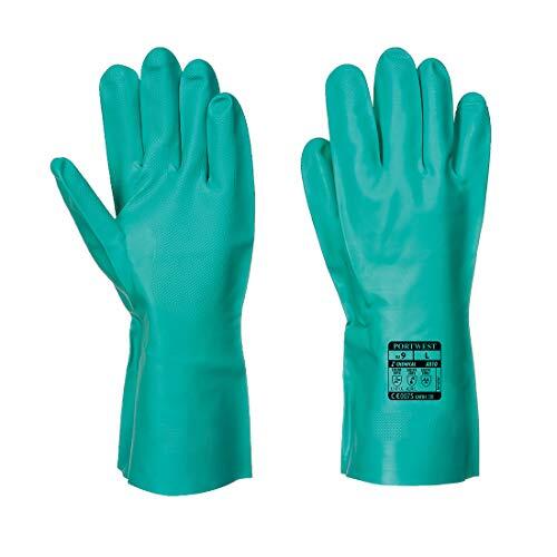 Portwest Guante Químico Nitrosafe, Tamaño: XXL, Color: Verde, A810GNRXXL