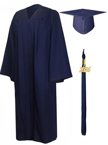 GraduationMall Toga y Birrete Graduacion Adulto 2026 con Borla Gorro Graduacion Unisex para Bacholr de Secundaria y Universidad