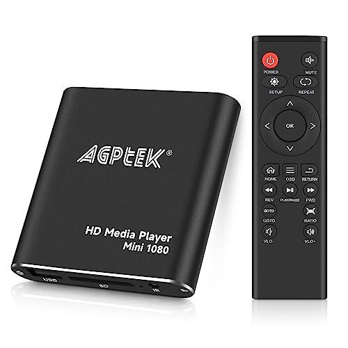 1080p Reproductor Multimedia HDMI con Control Remoto (Negro)