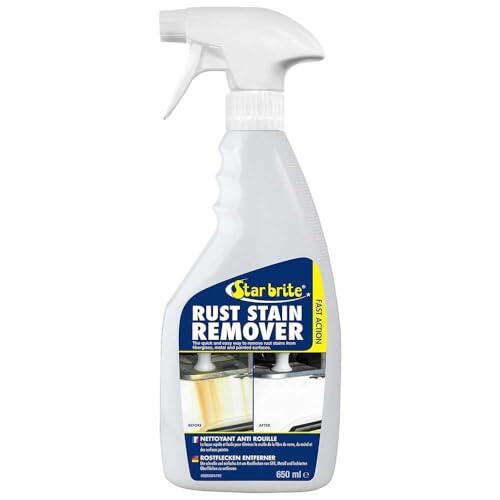 STAR BRITE Quitamanchas de Óxido - Elimina las Manchas de Herrajes Metálicos, Tuercas, Pernos y otros Accesorios Marinos - Funciona al Instante, Rocíe, Limpie y Enjuague
